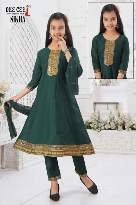 Sikha By Deecee Silk Embroidered Kurti Bottom With Dupatta Wholesale Online